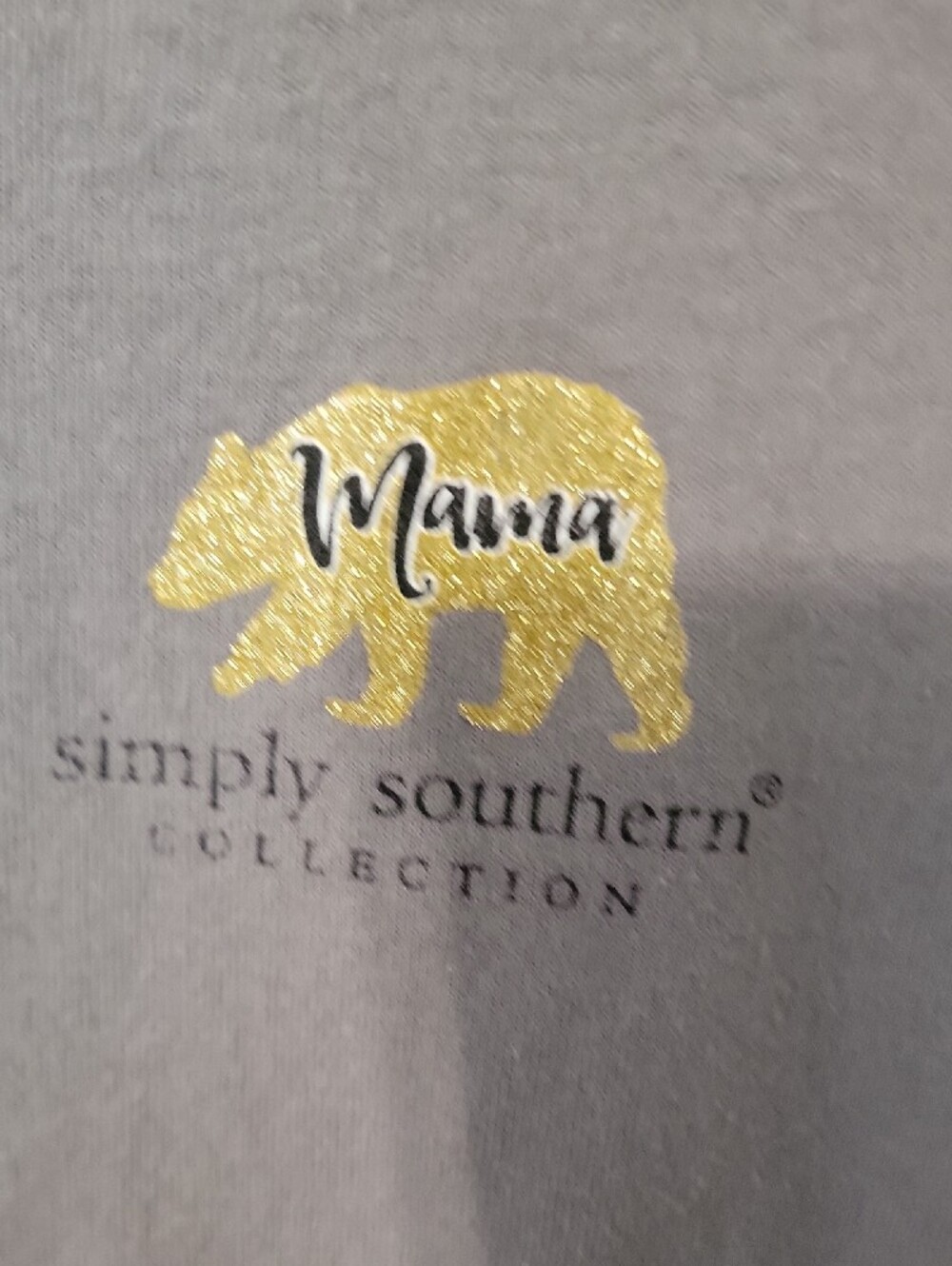 Simply Southern Gray Short-Sleeve Tee with Camo Gold Bear - Picture 4 of 6